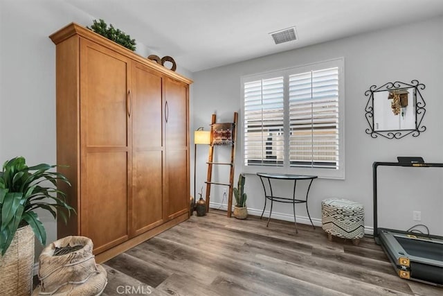 interior space featuring dark wood-type flooring