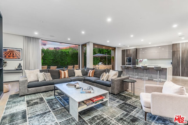 living room featuring hardwood / wood-style floors