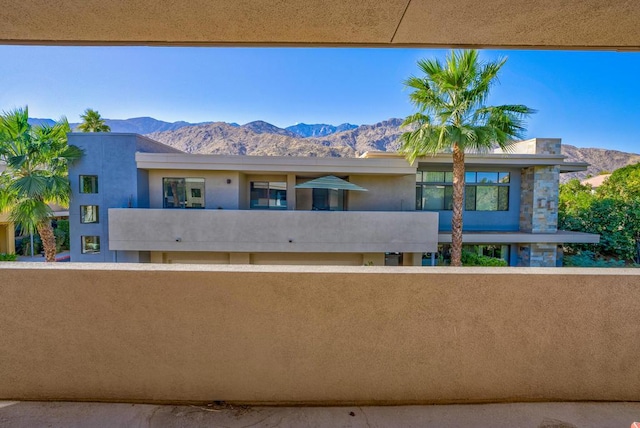 balcony with a mountain view