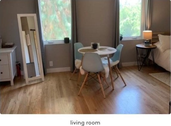 dining area featuring light hardwood / wood-style floors