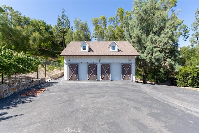 view of garage