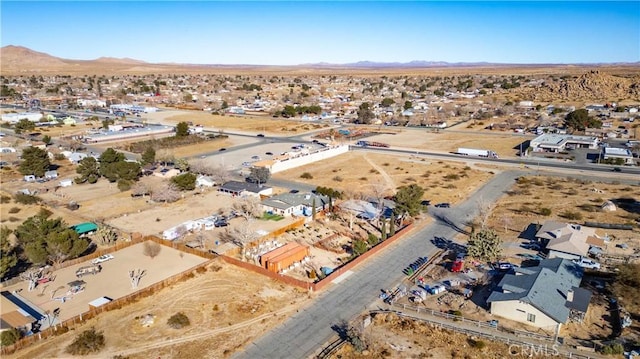 aerial view with a mountain view