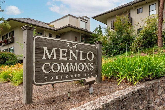 view of community sign