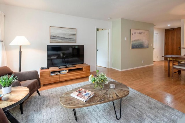 living room featuring hardwood / wood-style floors