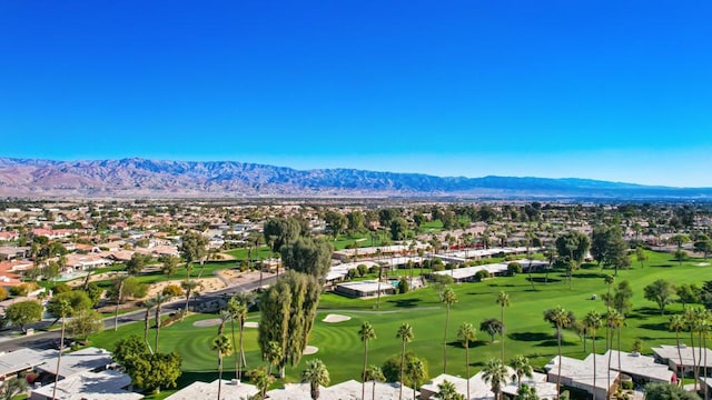 drone / aerial view with a mountain view