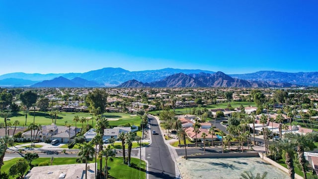 drone / aerial view with a mountain view