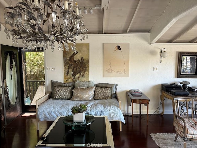 living room featuring dark hardwood / wood-style flooring