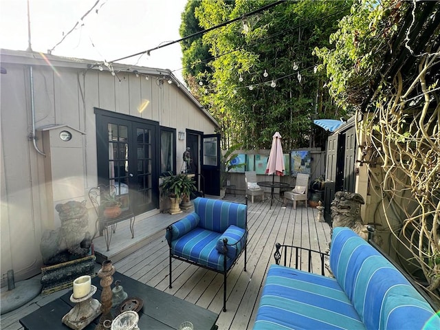 deck featuring french doors