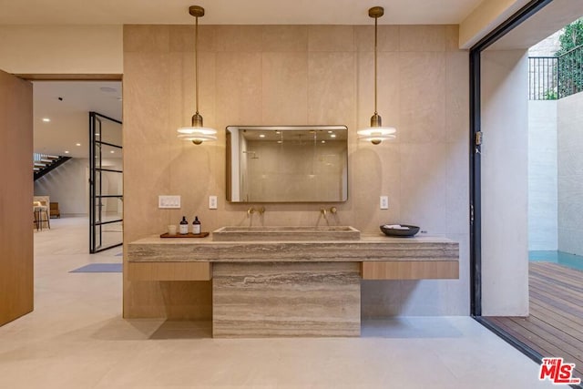 interior space with vanity