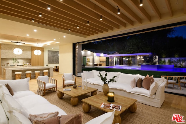 interior space featuring outdoor lounge area