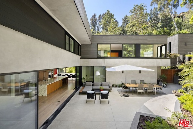 view of patio featuring an outdoor living space