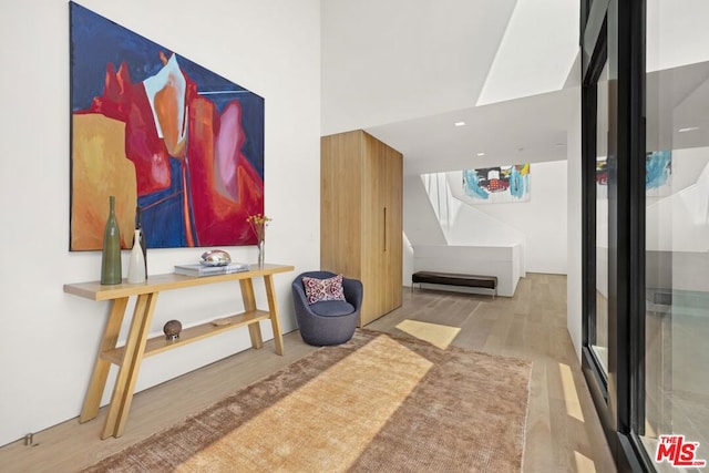 hallway featuring light hardwood / wood-style floors