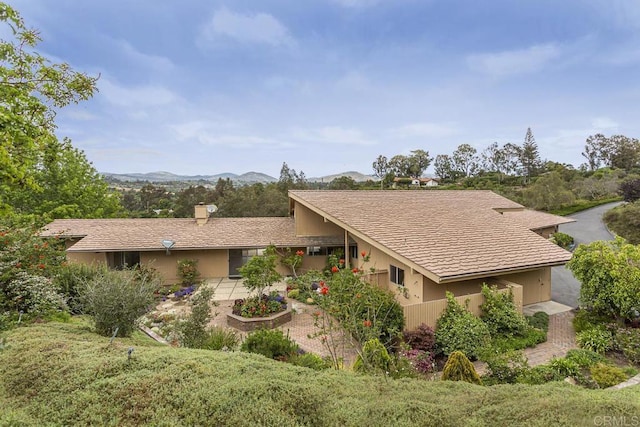 exterior space with a mountain view