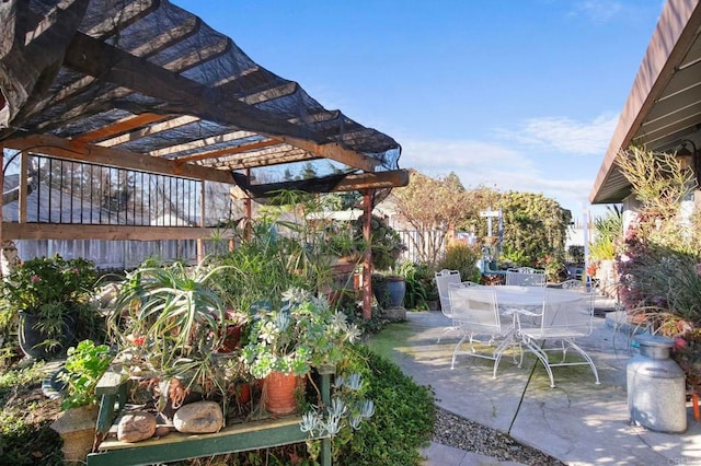 view of patio with a pergola