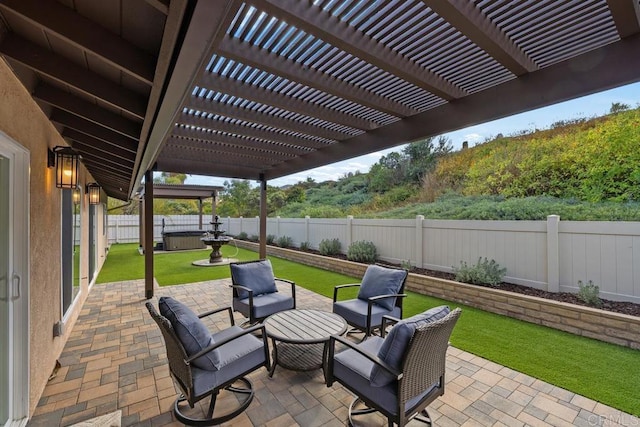 view of patio with a pergola