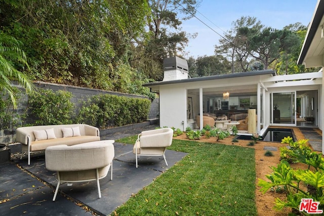 view of patio / terrace with an outdoor living space