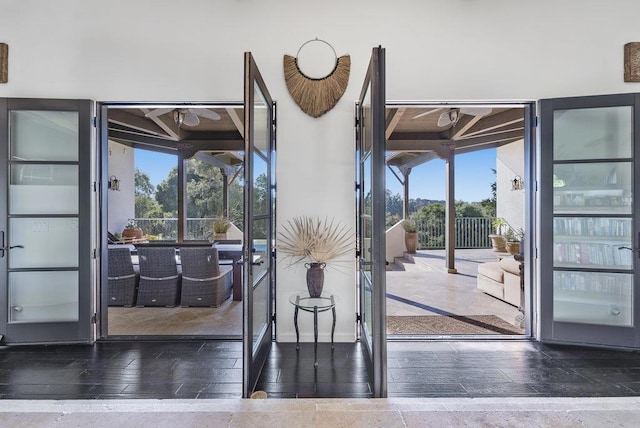 entryway featuring dark hardwood / wood-style floors