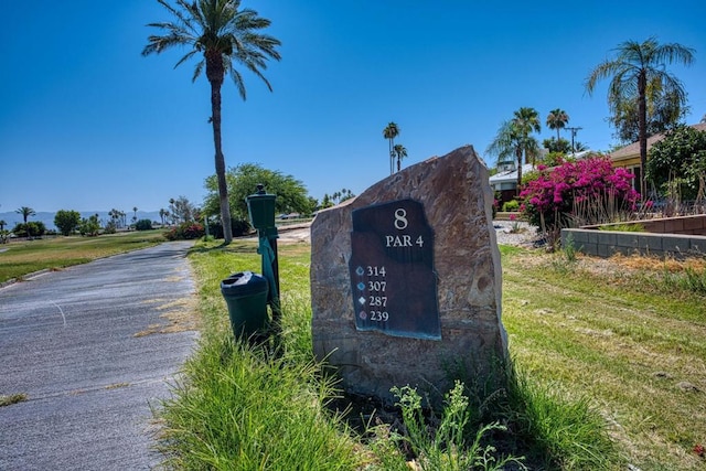 view of community sign