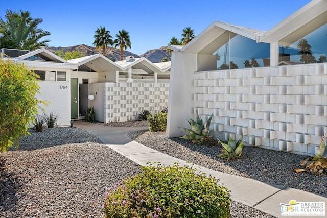 exterior space with a mountain view