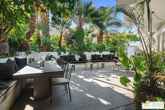 view of patio featuring an outdoor living space