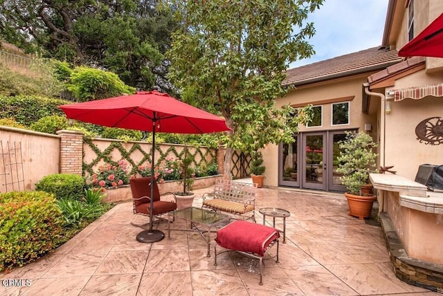 view of patio / terrace with french doors