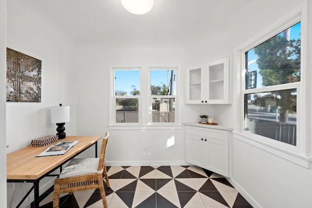 view of tiled office space