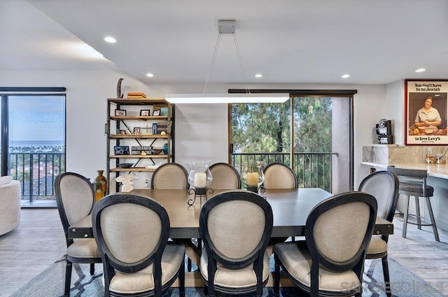 dining area featuring hardwood / wood-style floors