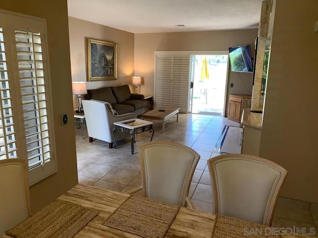 view of tiled living room