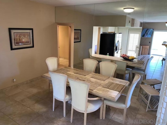 view of tiled dining space