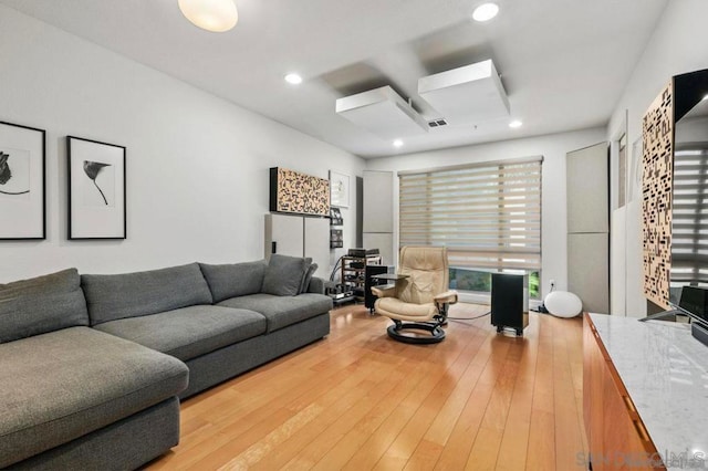 living room featuring hardwood / wood-style flooring