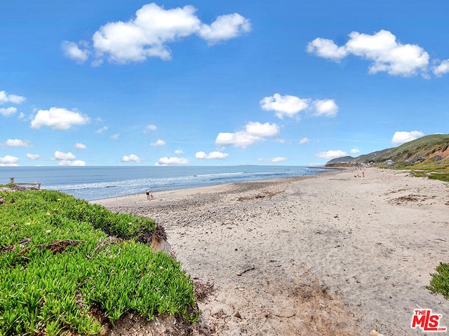 property view of water with a beach view