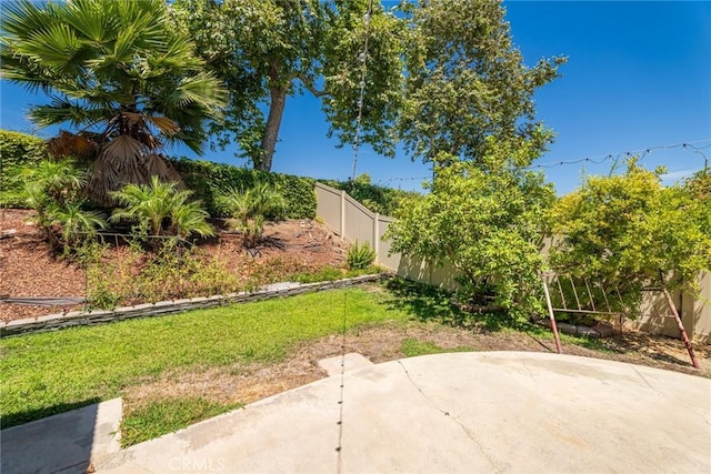 view of yard with a patio area