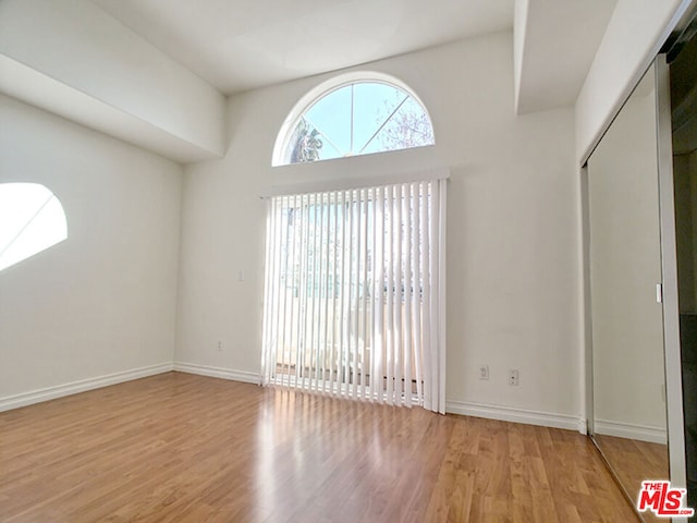 empty room featuring light wood-type flooring