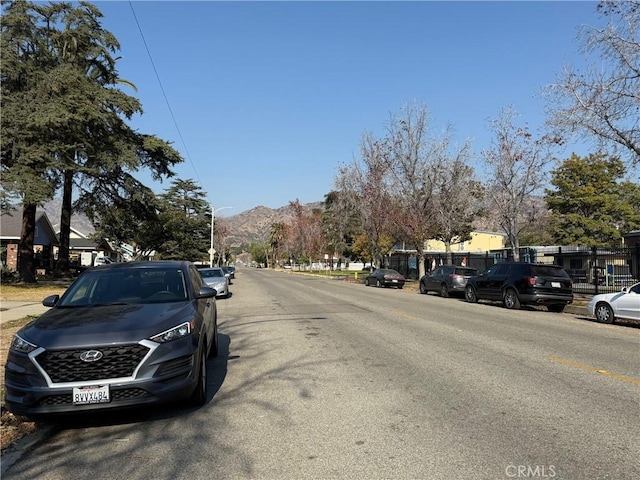 view of street with a mountain view