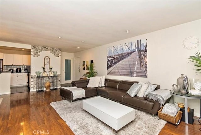 living room with wood-type flooring