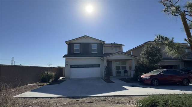 view of front property featuring a garage