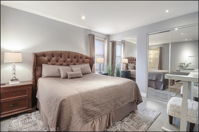 bedroom featuring a closet