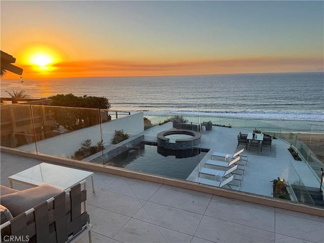 property view of water with a beach view