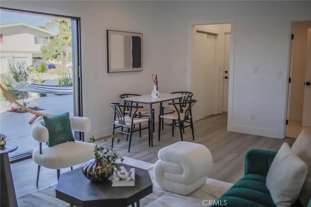 living room featuring light hardwood / wood-style flooring