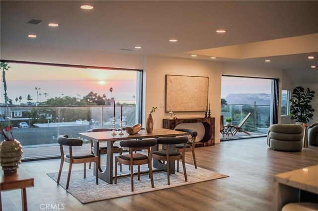 dining room with hardwood / wood-style flooring