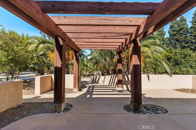 view of patio with a pergola