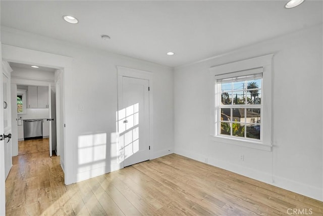 empty room featuring light wood-type flooring