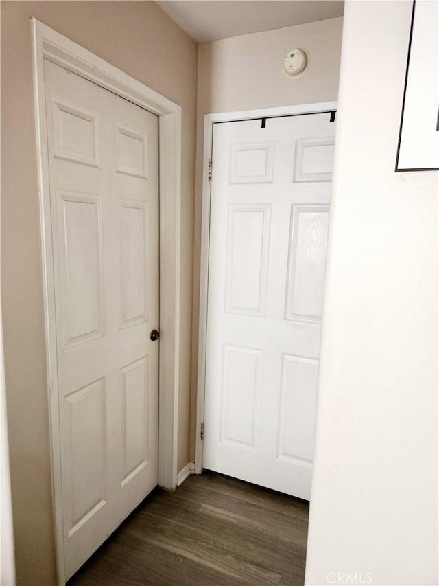 interior space featuring dark wood-type flooring