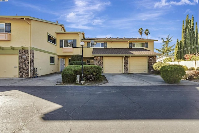 view of front of house with a garage