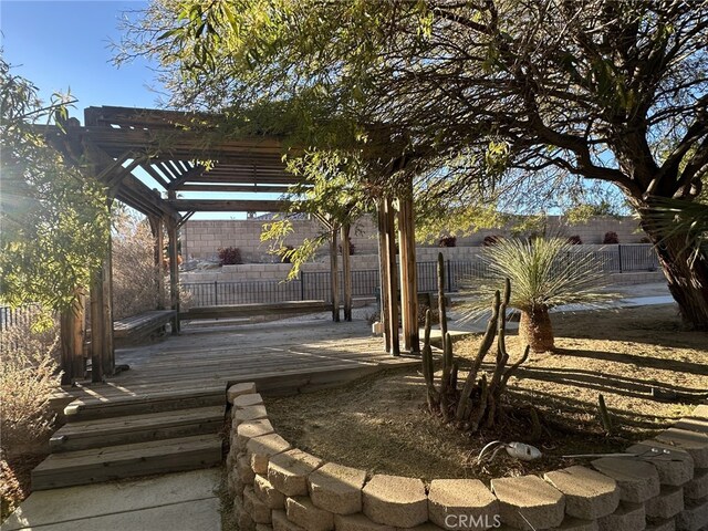 exterior space featuring a pergola