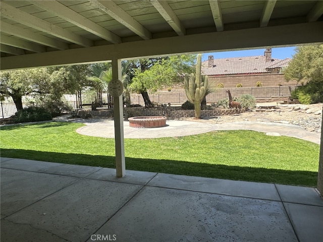 16232 Ridge View Dr, Apple Valley, CA 92307 - view of yard with a fire pit and a patio