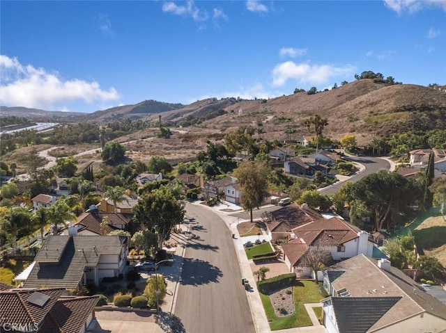 drone / aerial view with a mountain view