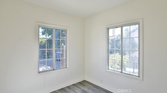 empty room featuring light hardwood / wood-style flooring