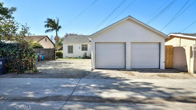 view of garage