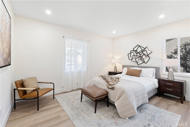 bedroom featuring light hardwood / wood-style flooring